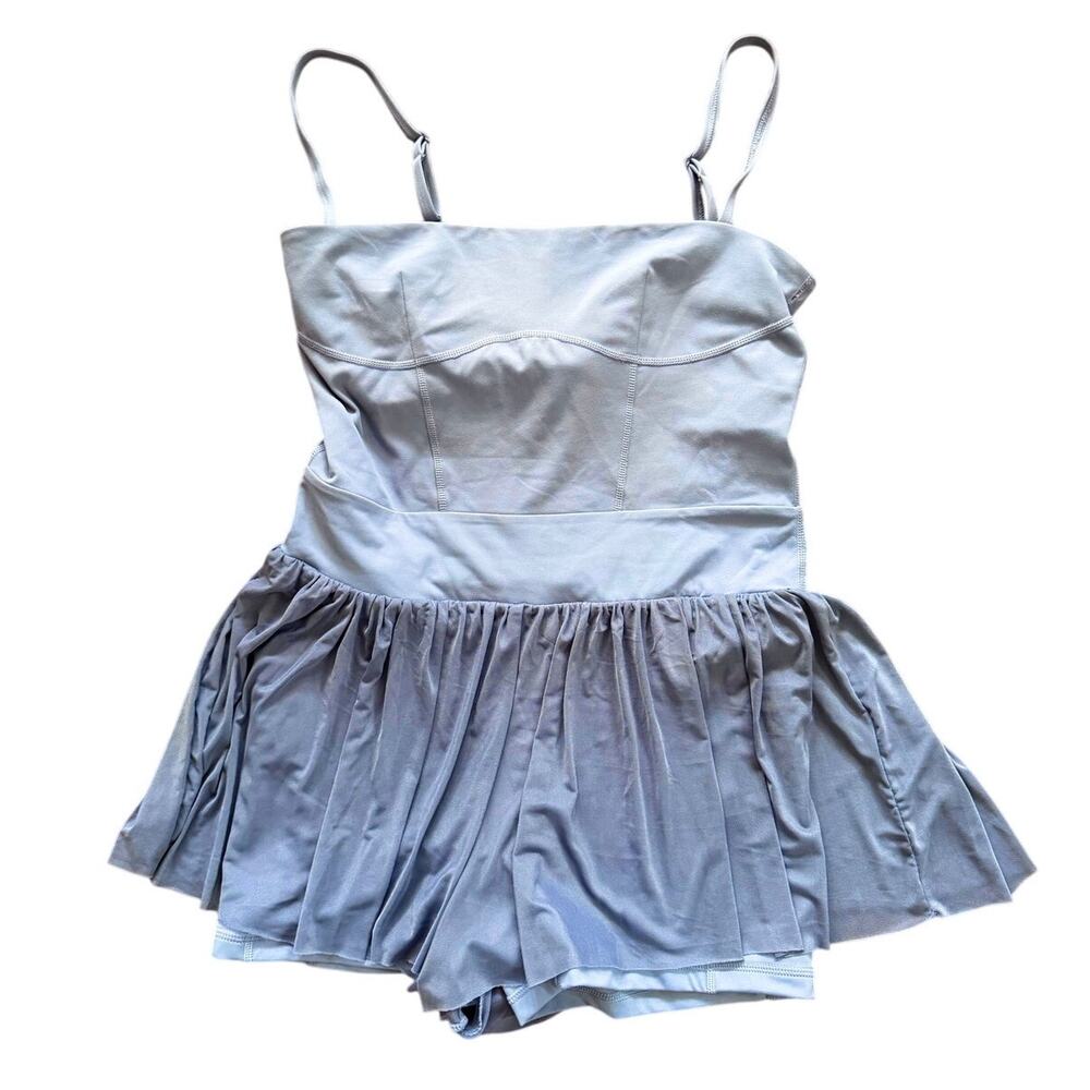 Blogilates Pop Flex Corset Slate Blue Tulle Skirt Sleeveless Jumpsuit Work Out